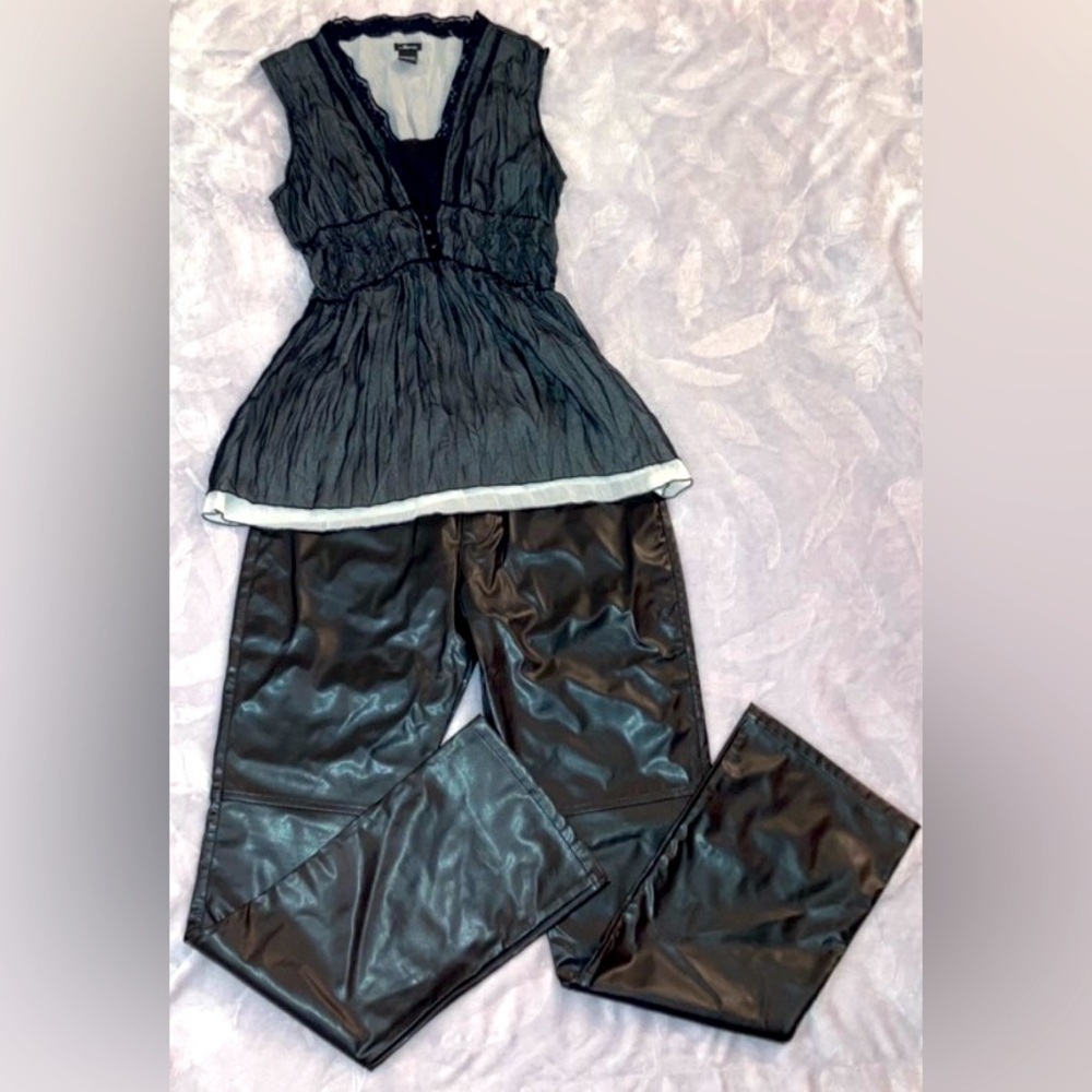 Vintage y2k Vegan Leather Pant with Maurices Tank